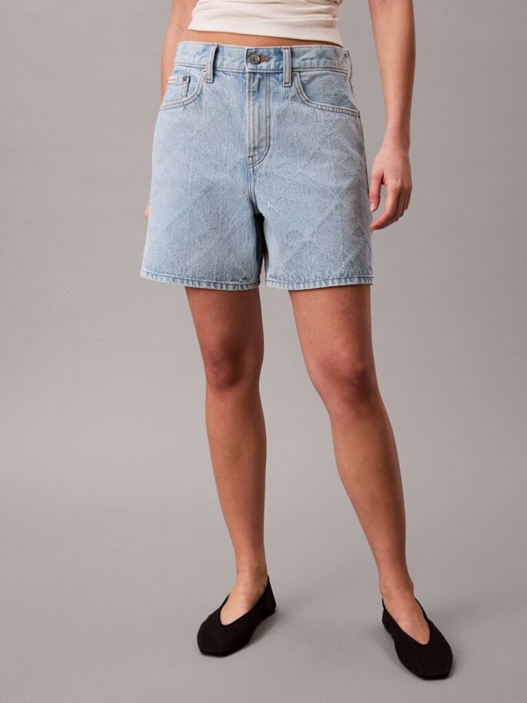 Denim Needle-Punch Denim Shorts  Women