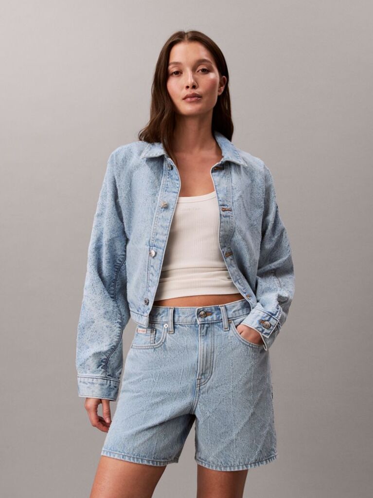 Denim Needle-Punch Denim Shorts  Women