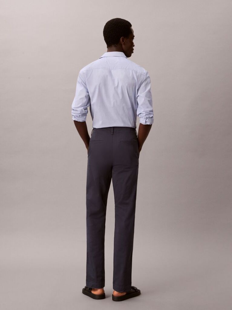 Blue Slim Fit Buttoned Chinos  Men