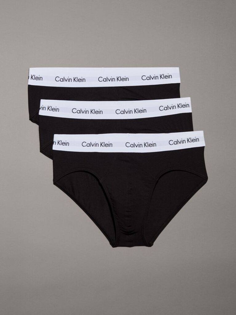 Black 3 Pack Briefs - Cotton Stretch  Men