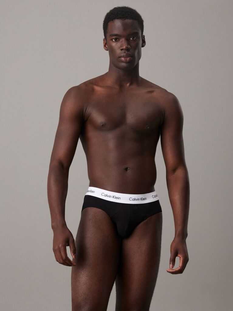 Black 3 Pack Briefs - Cotton Stretch  Men