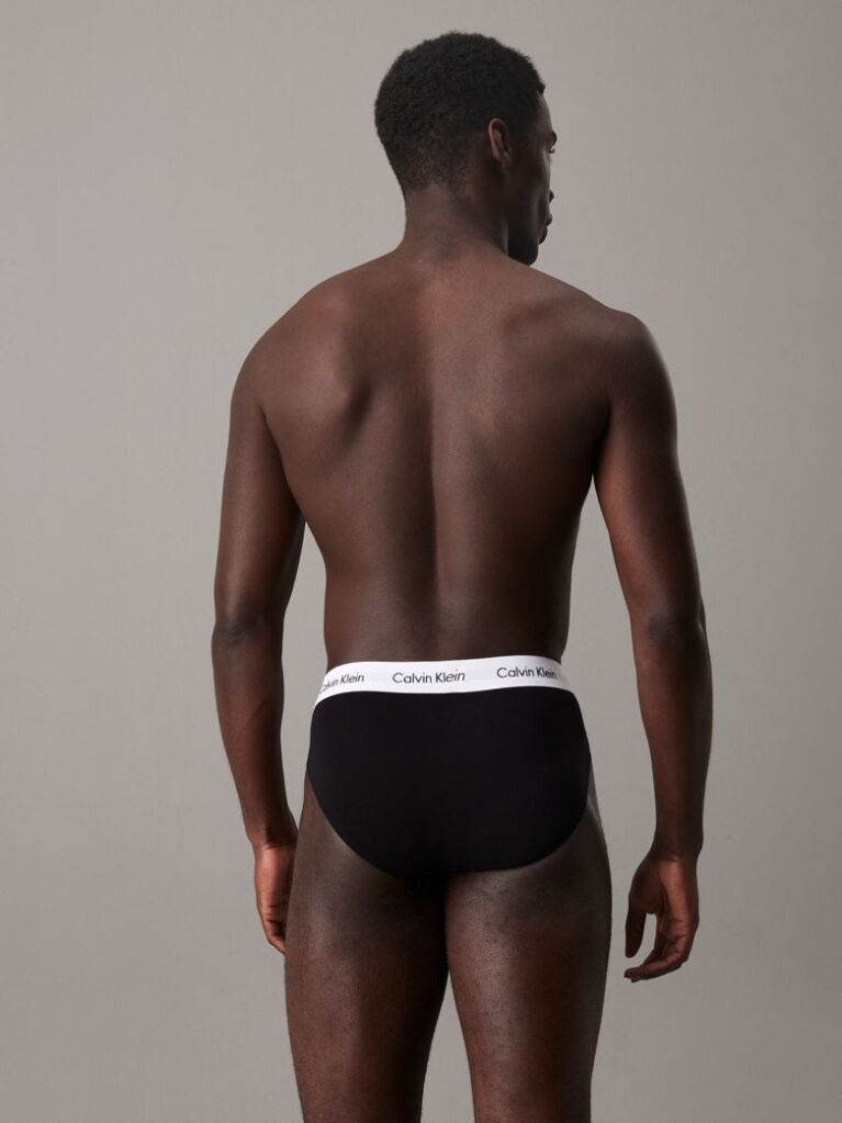 Black 3 Pack Briefs - Cotton Stretch  Men