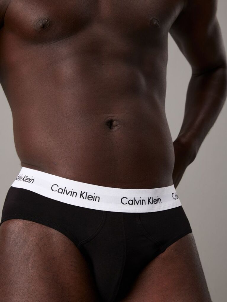 Black 3 Pack Briefs - Cotton Stretch  Men