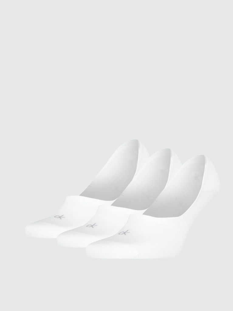 White 3 Pack Invisible Socks  Men