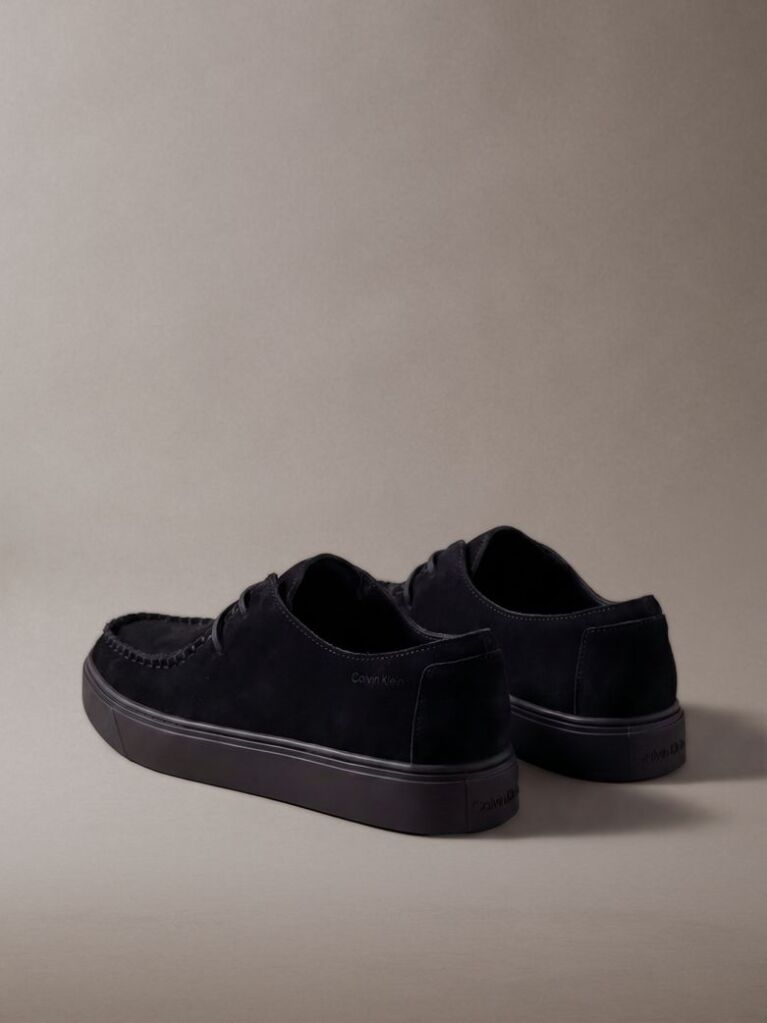 Negru Pantofi Hibrizi Din Piele Intoarsa Cu Sireturi Si Talpa Cupsole  Barbati