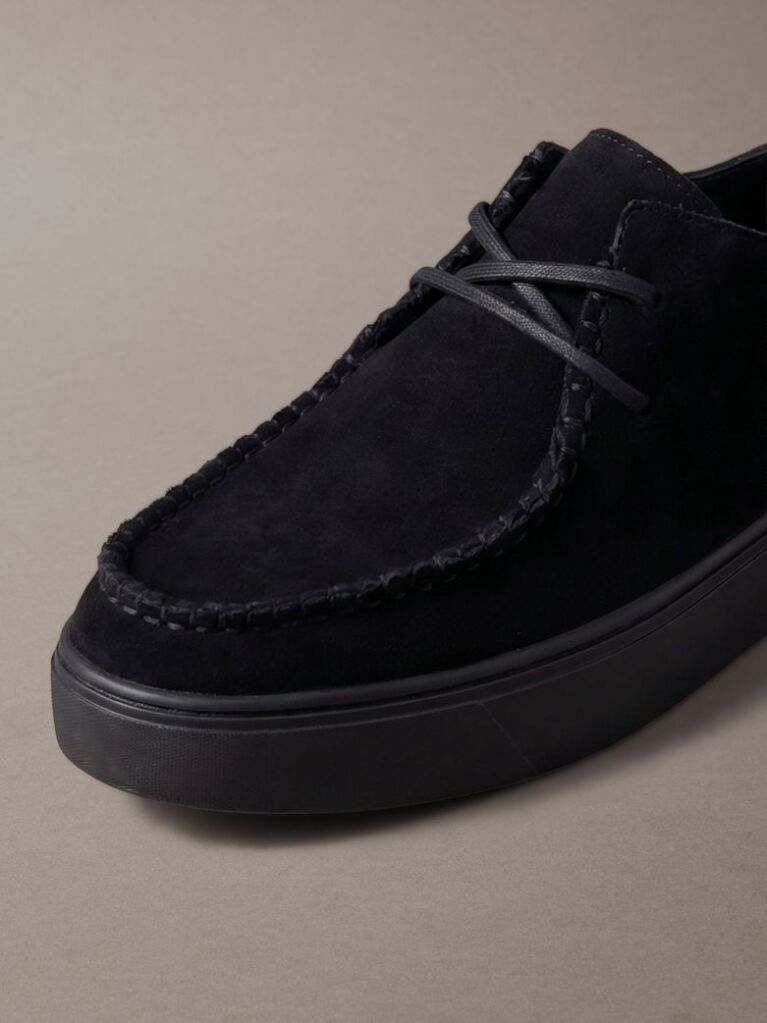 Negru Pantofi Hibrizi Din Piele Intoarsa Cu Sireturi Si Talpa Cupsole  Barbati
