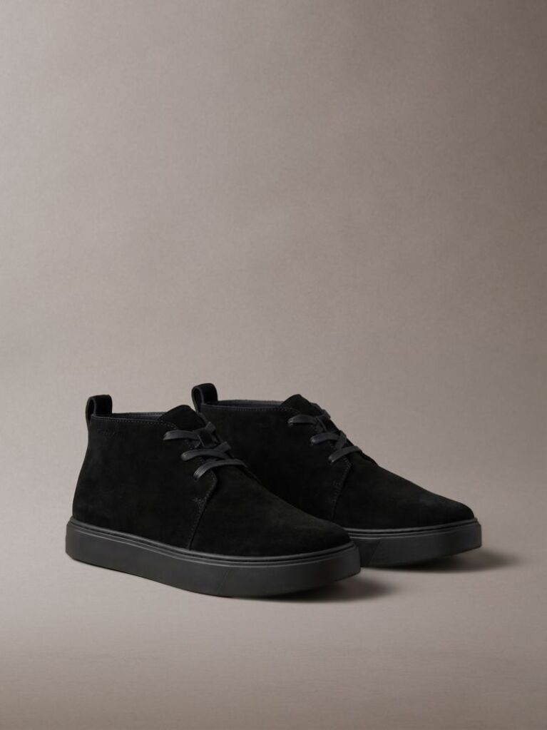 Negru Pantofi Hibrizi Din Piele Intoarsa Cu Sireturi Si Talpa Cupsole  Barbati