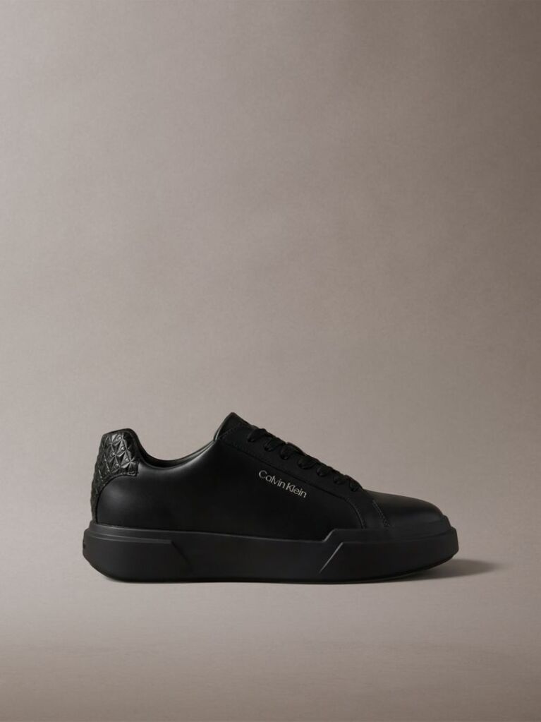 Negru Adidasi Chunky Din Piele Cu Talpa Aderenta Si Rezistenta  Barbati
