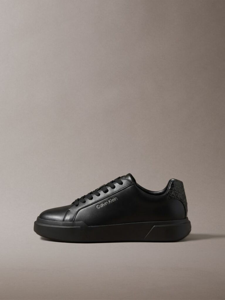 Negru Adidasi Chunky Din Piele Cu Talpa Aderenta Si Rezistenta  Barbati