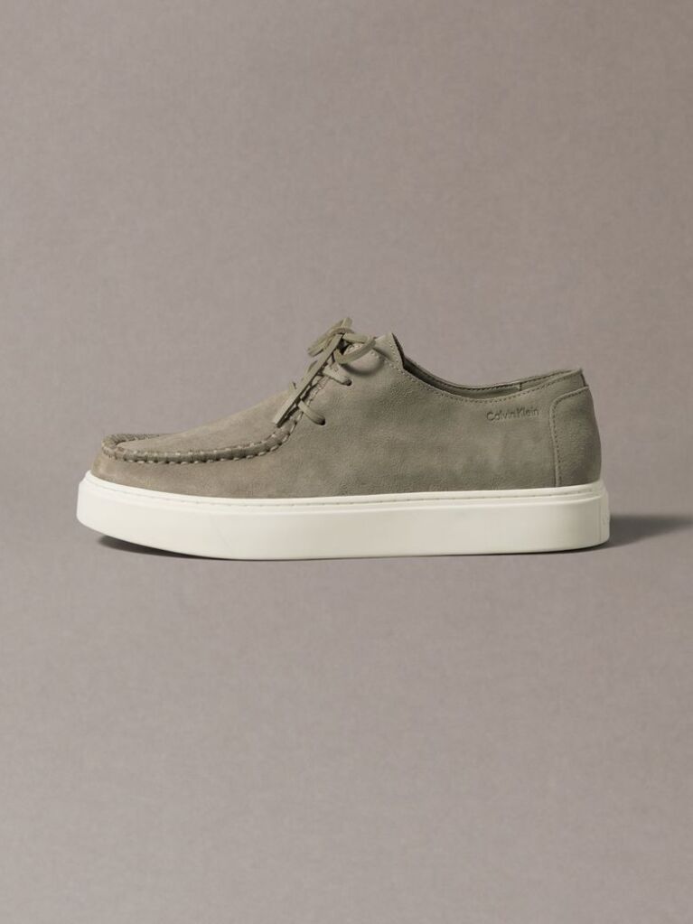Bej Pantofi Derby Hybrid Din Piele Intoarsa  Barbati