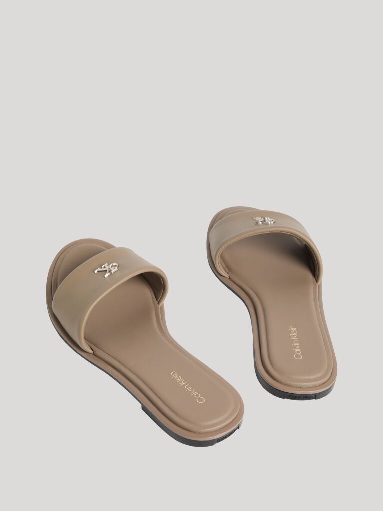 Bej Sandale Plate Din Piele  Femei