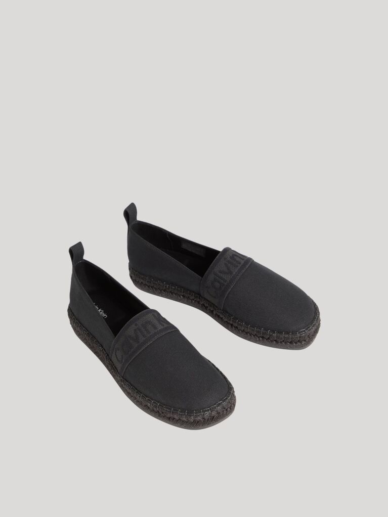 Negru Espadrile Cu Banda Logo  Femei