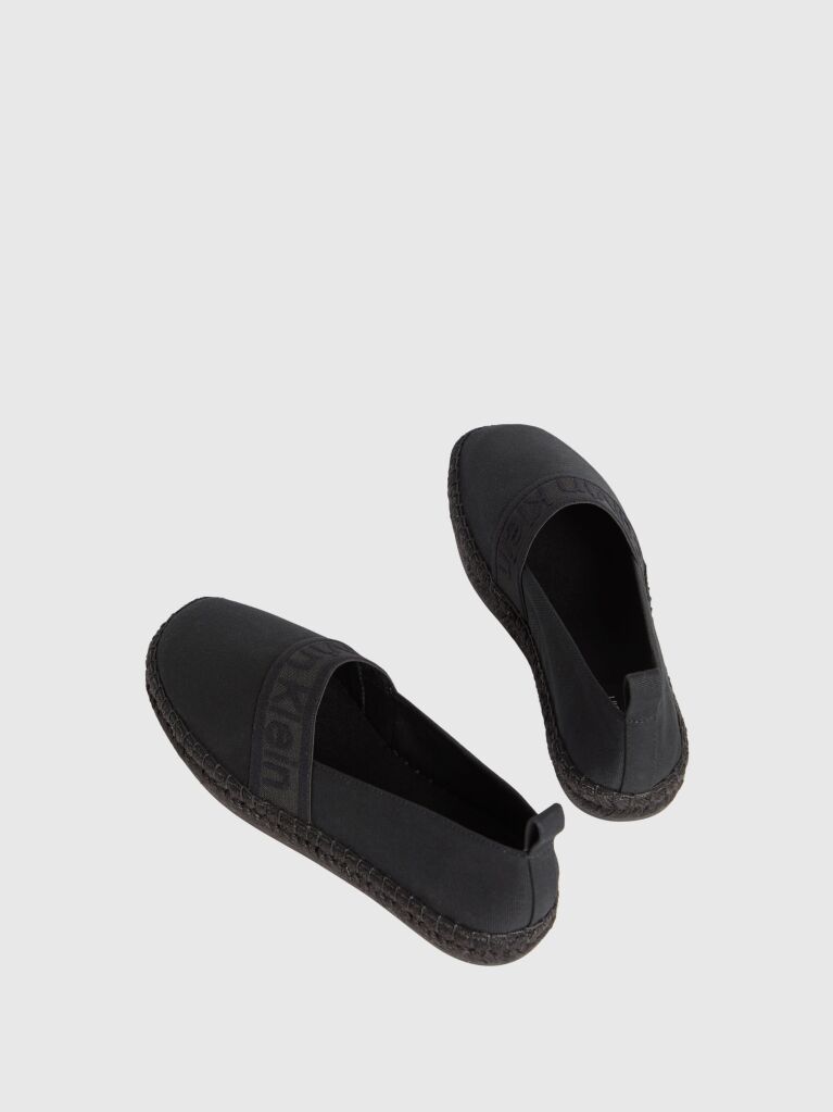 Negru Espadrile Cu Banda Logo  Femei