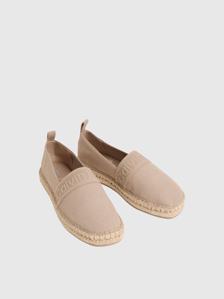 Bej Espadrile Cu Banda Logo  Femei