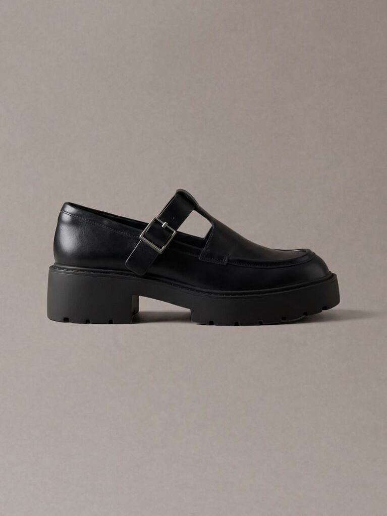 Negru CK Bold - Mocasini Mary Jane Din Piele  Femei