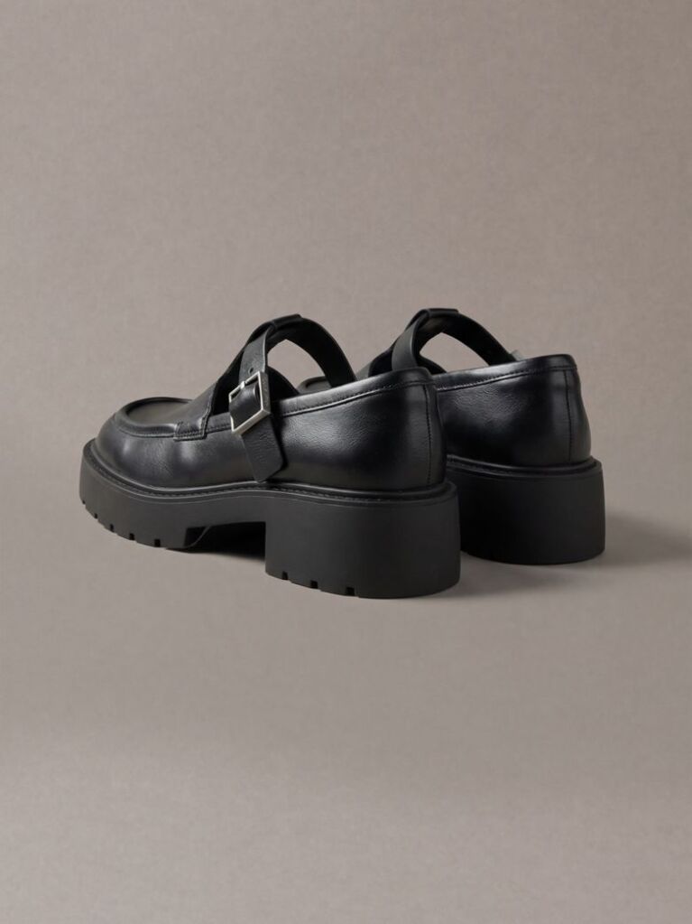 Negru CK Bold - Mocasini Mary Jane Din Piele  Femei
