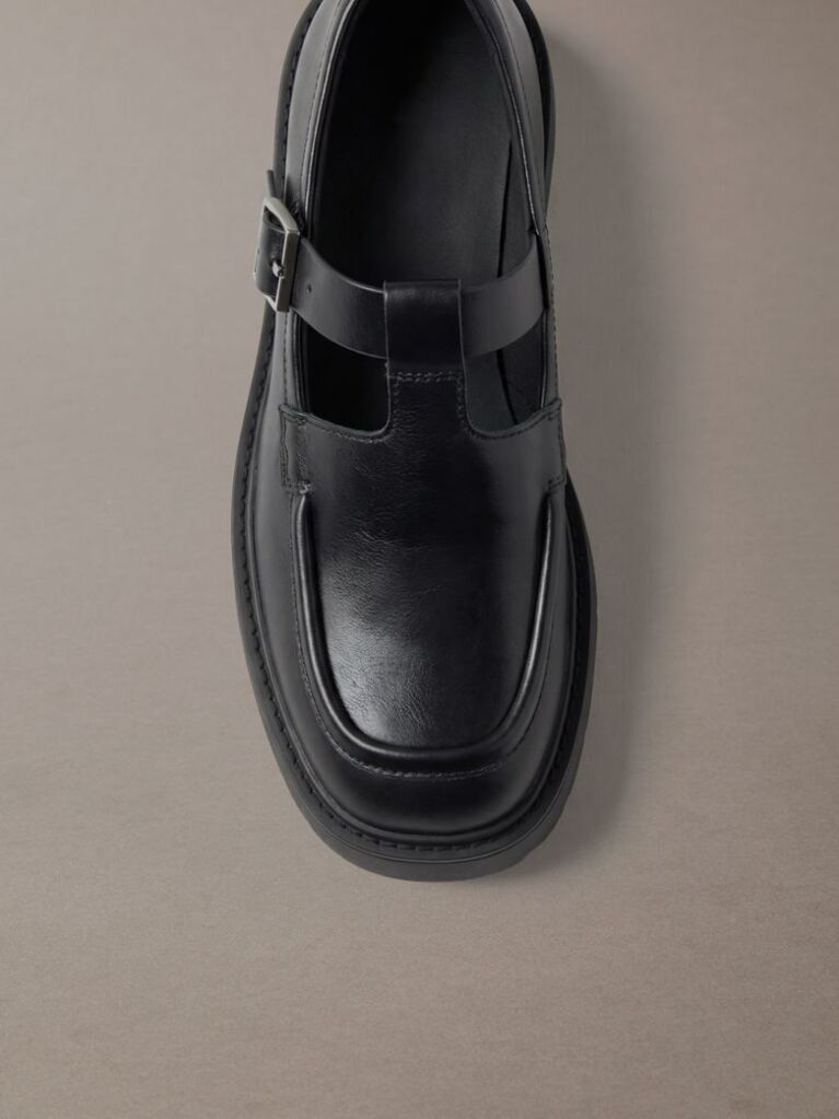 Negru CK Bold - Mocasini Mary Jane Din Piele  Femei