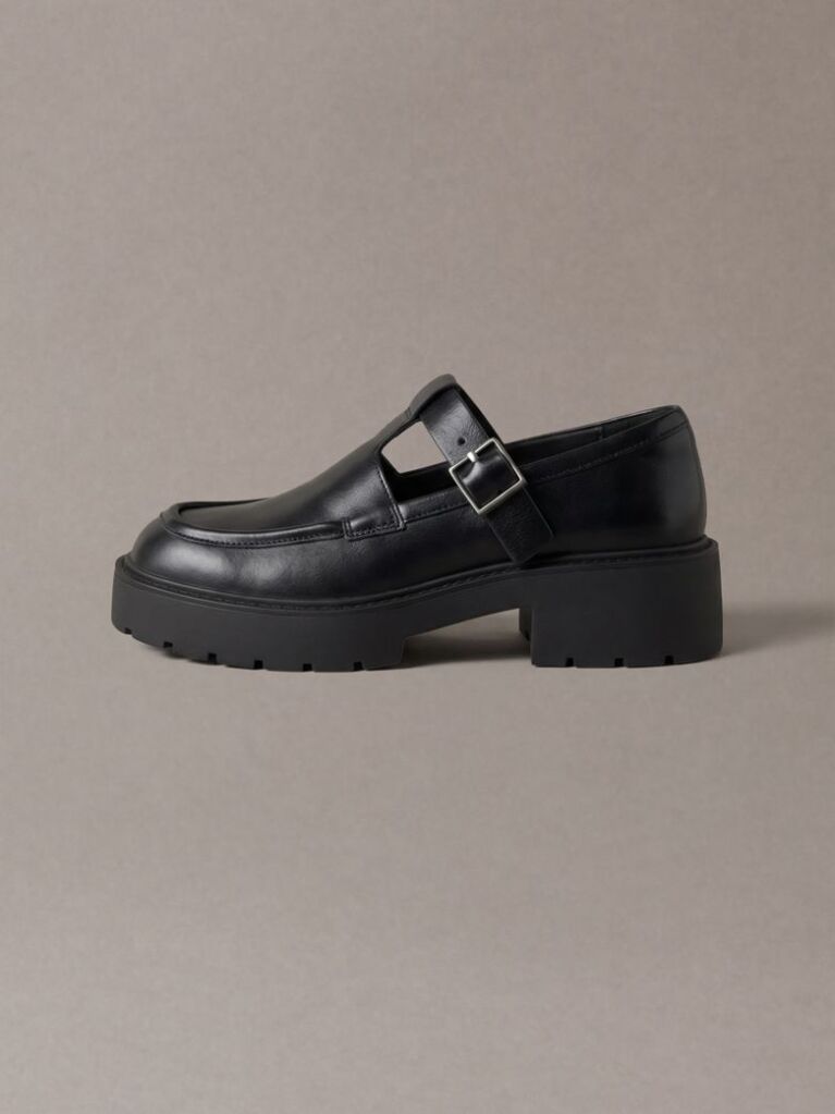 Negru CK Bold - Mocasini Mary Jane Din Piele  Femei