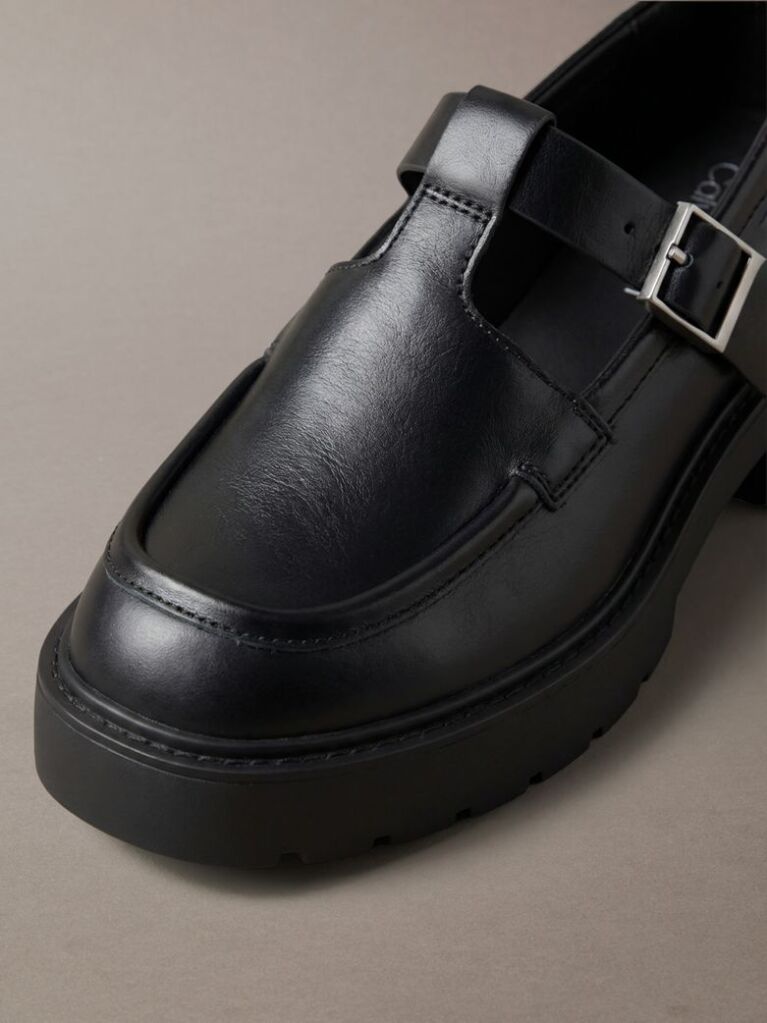Negru CK Bold - Mocasini Mary Jane Din Piele  Femei