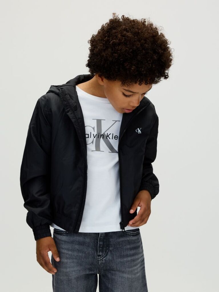 Negru Geaca Harrington Cu Gluga  Baieti
