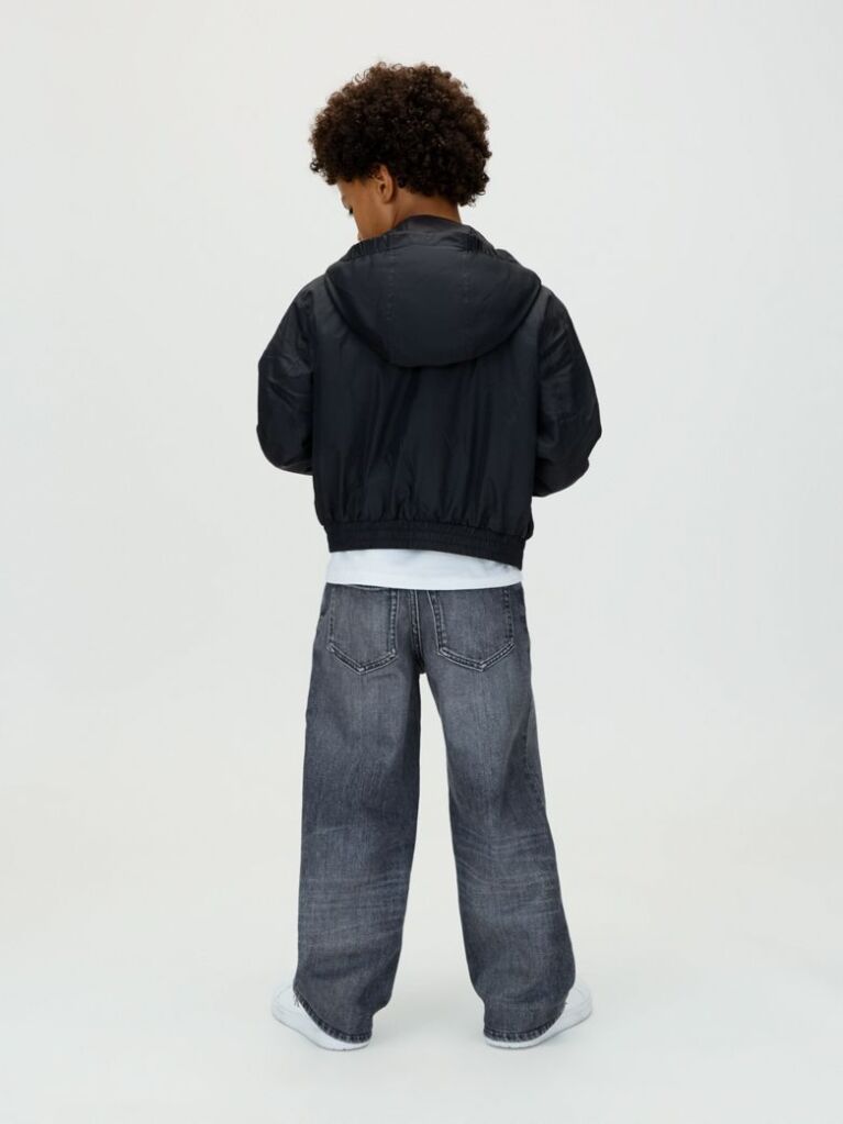 Negru Geaca Harrington Cu Gluga  Baieti