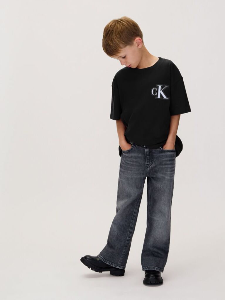 Negru Tricou Cu Logo  Baieti