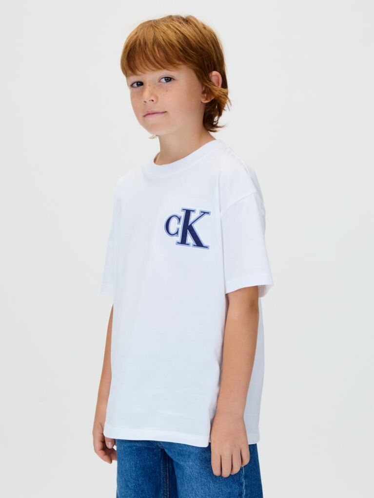 Alb Tricou Cu Logo  Baieti