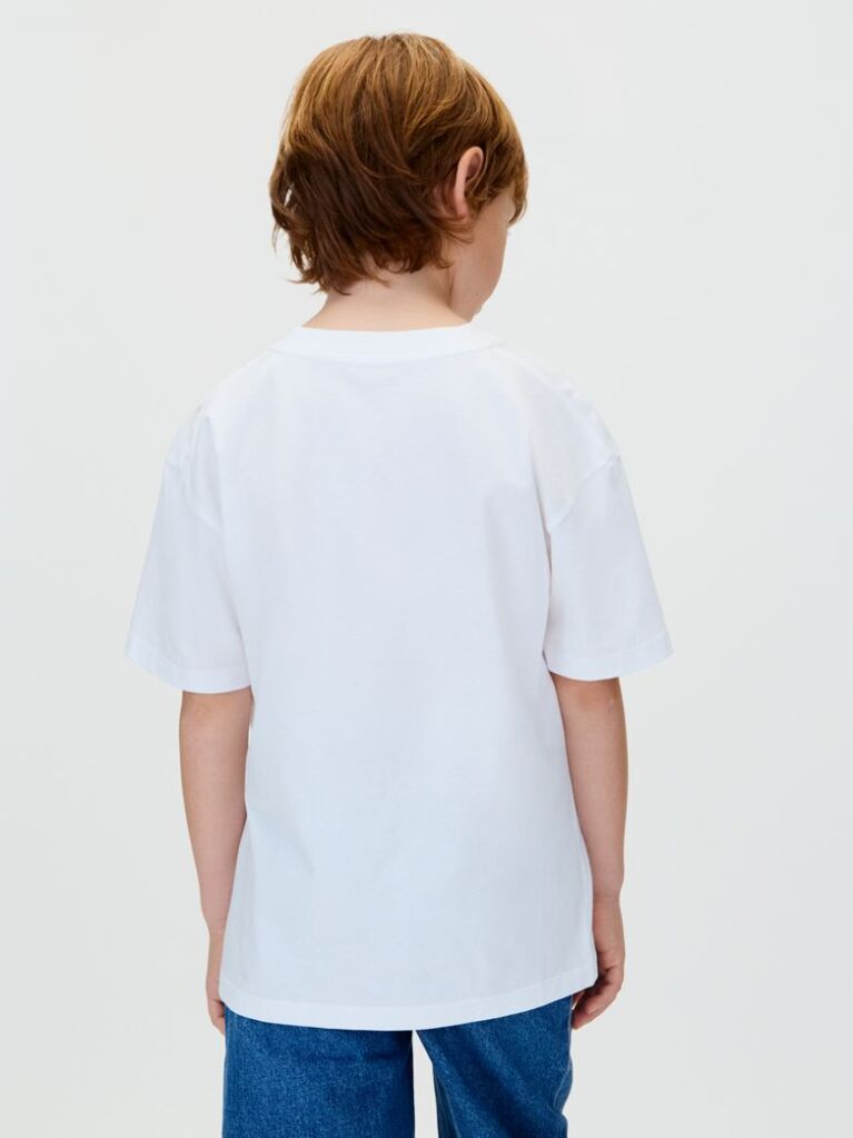 Alb Tricou Cu Logo  Baieti
