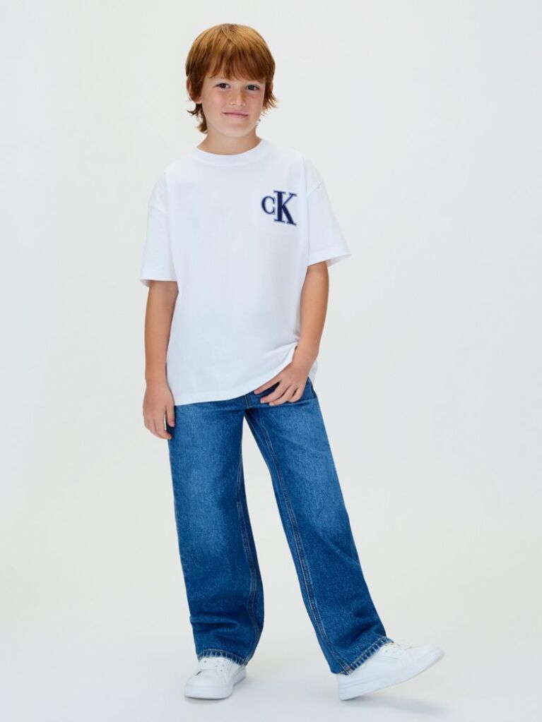 Alb Tricou Cu Logo  Baieti