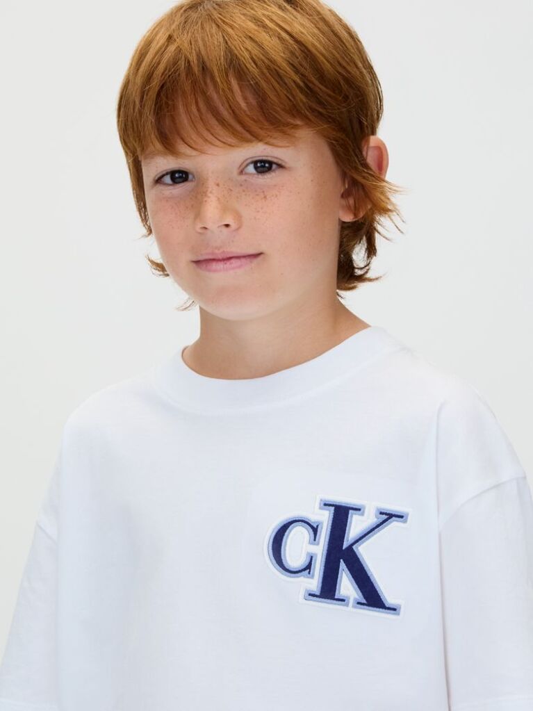 Alb Tricou Cu Logo  Baieti