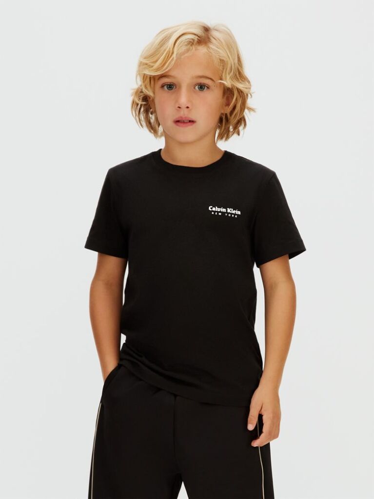 Negru Tricou Din Bumbac Jersey  Baieti