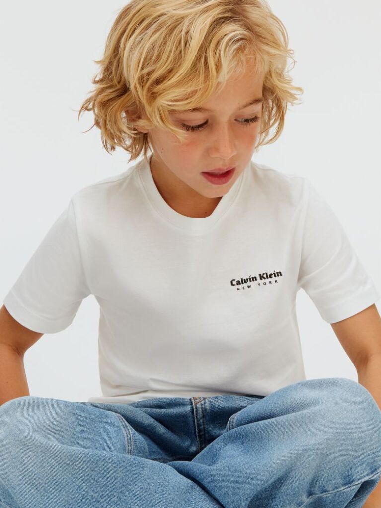 Alb Tricou Din Bumbac Jersey  Baieti