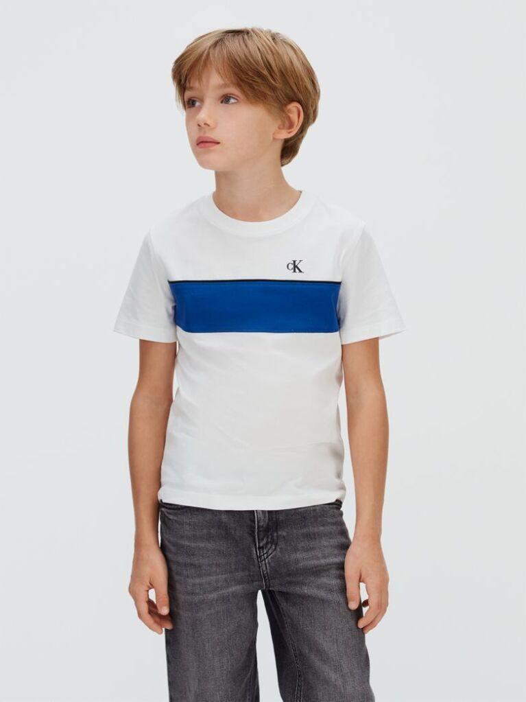 White Colourblock T-Shirt  Boys