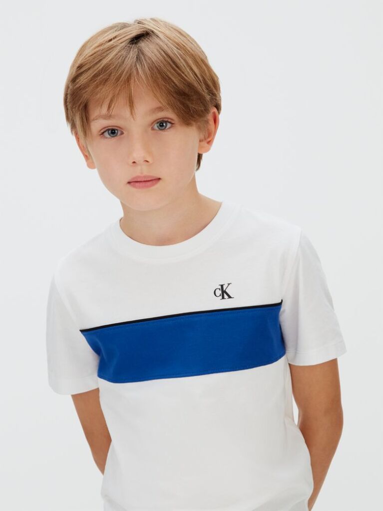 White Colourblock T-Shirt  Boys