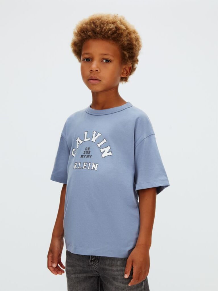 Albastru Tricou Relaxat Cu Logo Varsity  Baieti