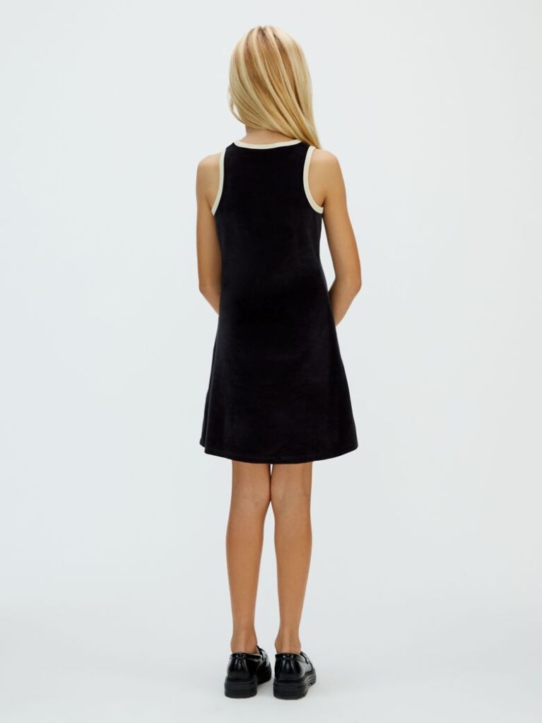 Negru Rochie A-Line Din Catifea  Fete