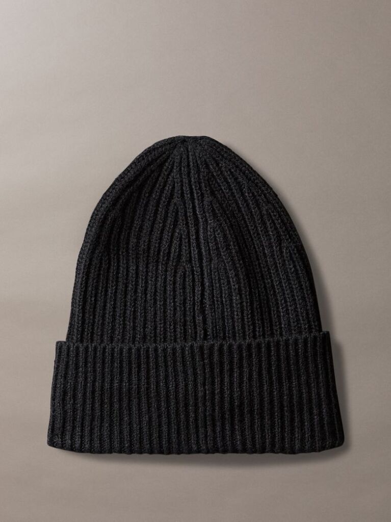 Negru Caciula Pentru Copii Cu Textura Rib  Copii Unisex