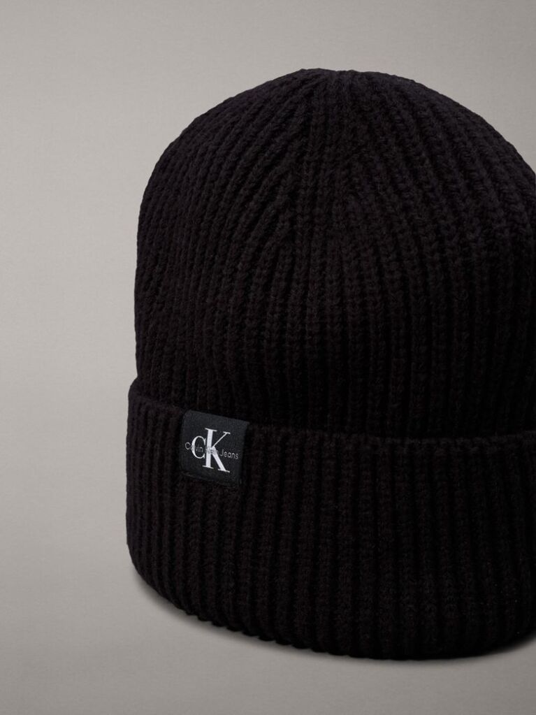Negru Caciula Pentru Copii Cu Textura Rib  Copii Unisex