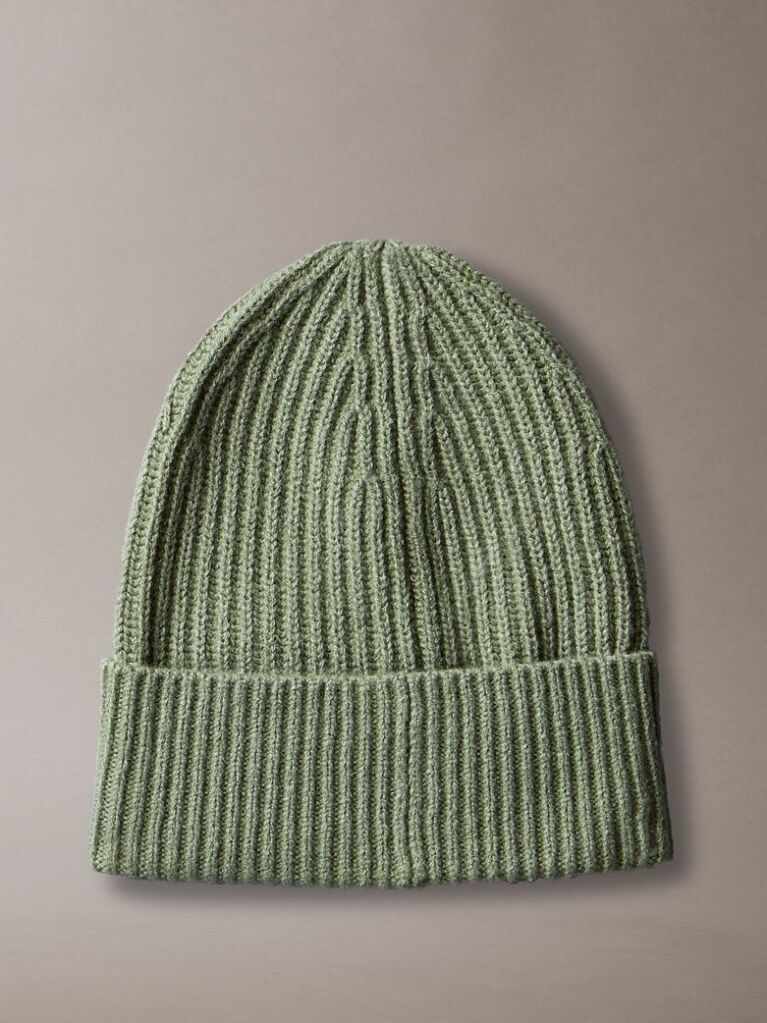 Verde Caciula Pentru Copii Cu Textura Rib  Copii Unisex