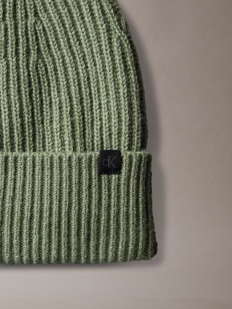 Verde Caciula Pentru Copii Cu Textura Rib  Copii Unisex