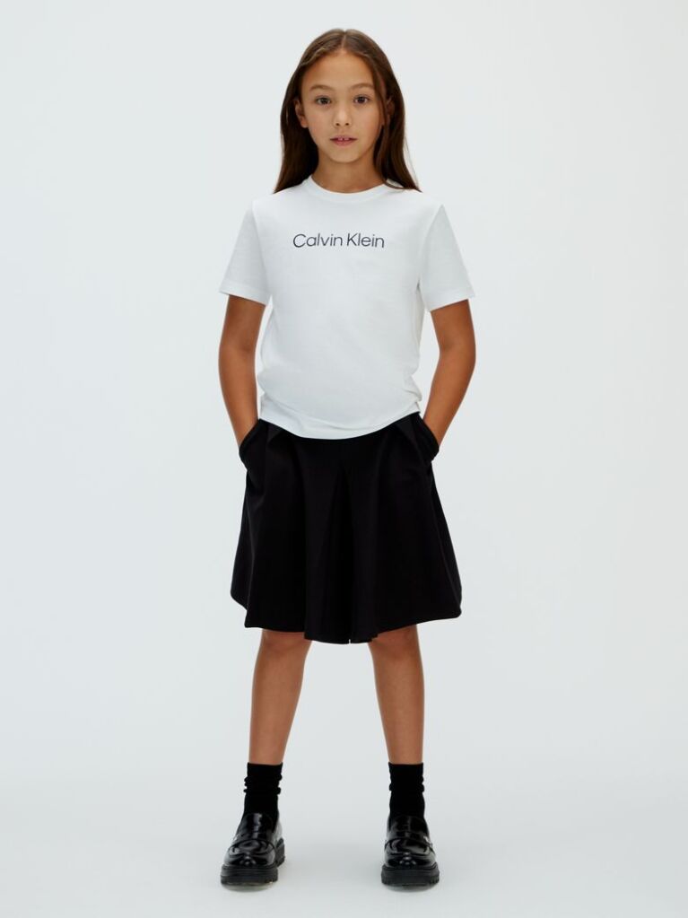 Alb Tricou Cu Logo Pentru Copii  Copii Unisex