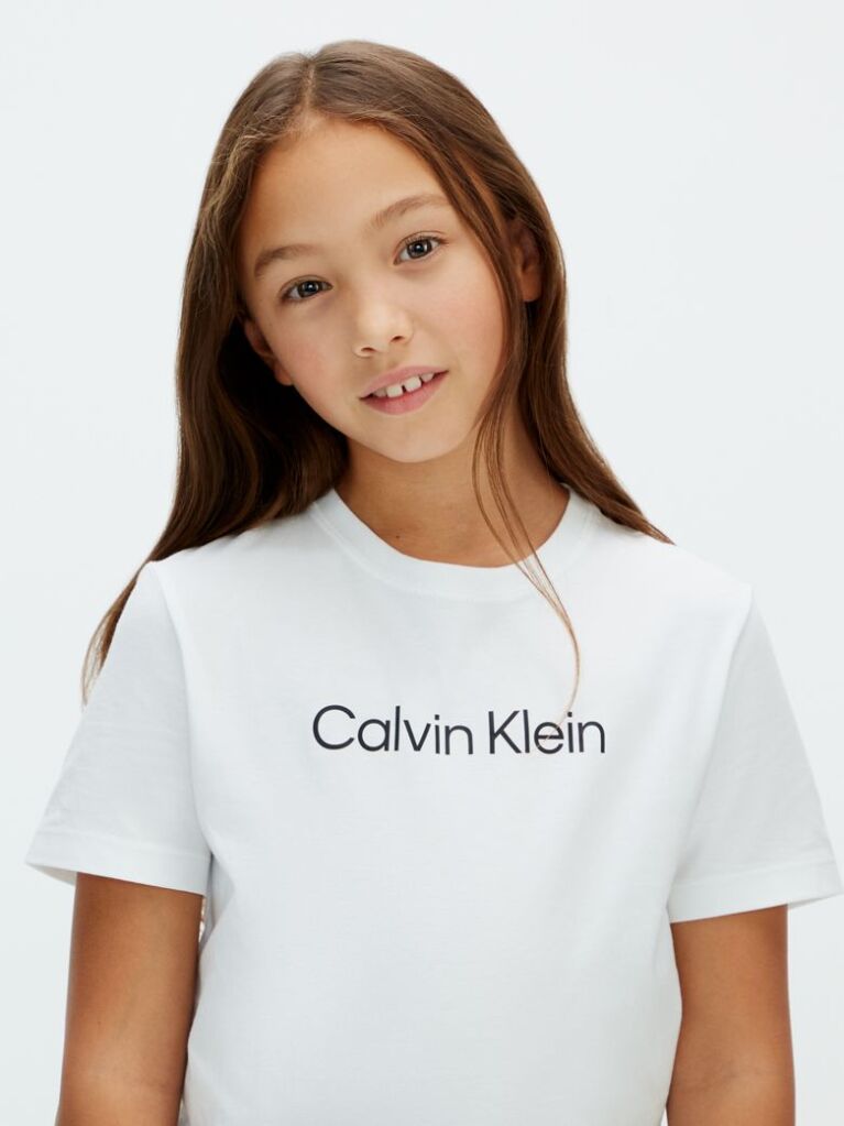 Alb Tricou Cu Logo Pentru Copii  Copii Unisex