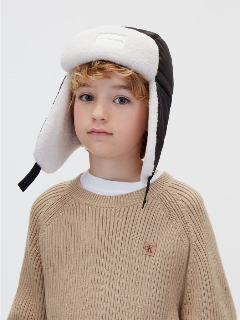 Negru Caciula Tip Uleanca Cu Blanita Teddy Pentru Copii  Copii Unisex