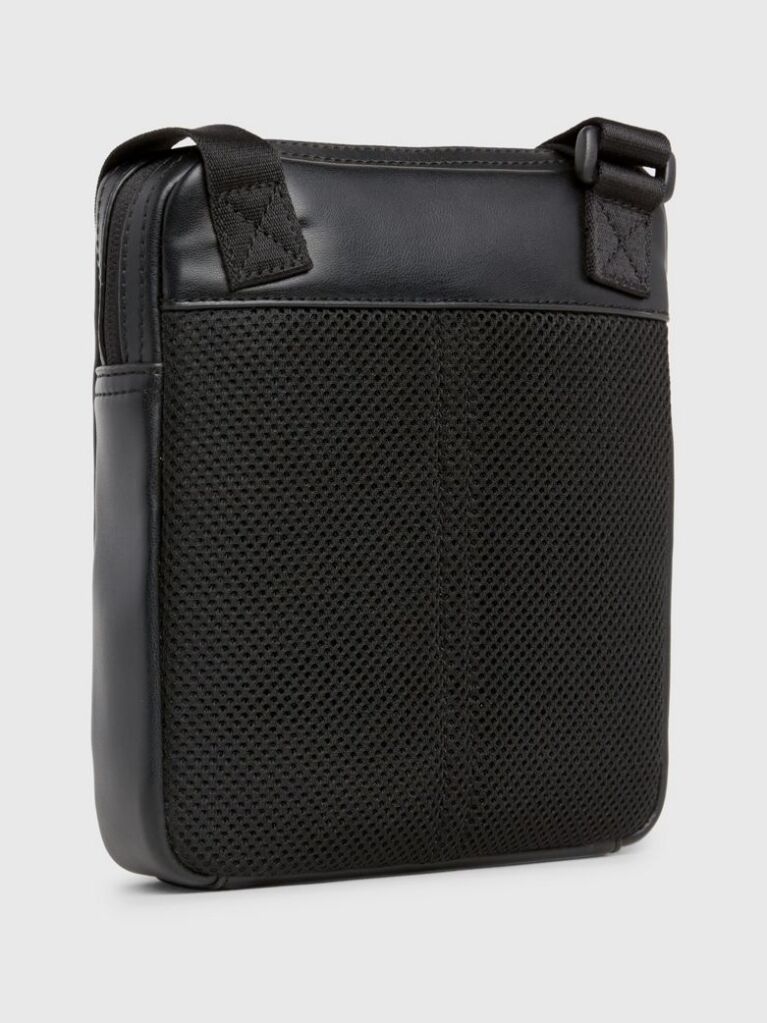 Black Logo Crossbody Reporter Bag  Men
