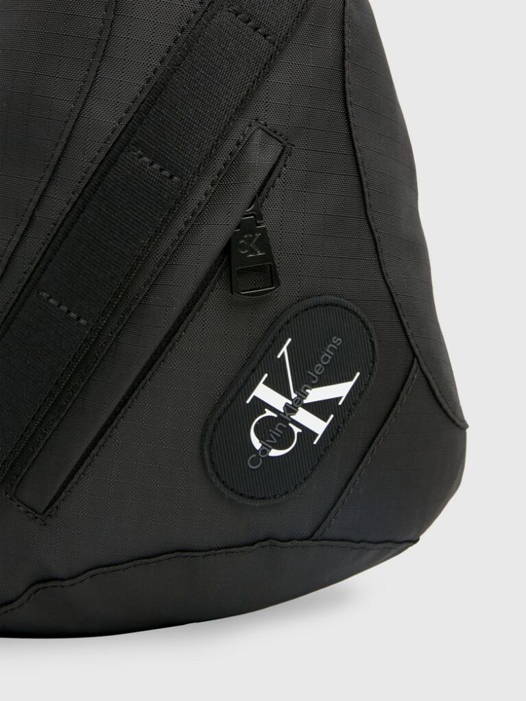 Black Ripstop Crossbody Sling Bag  Men