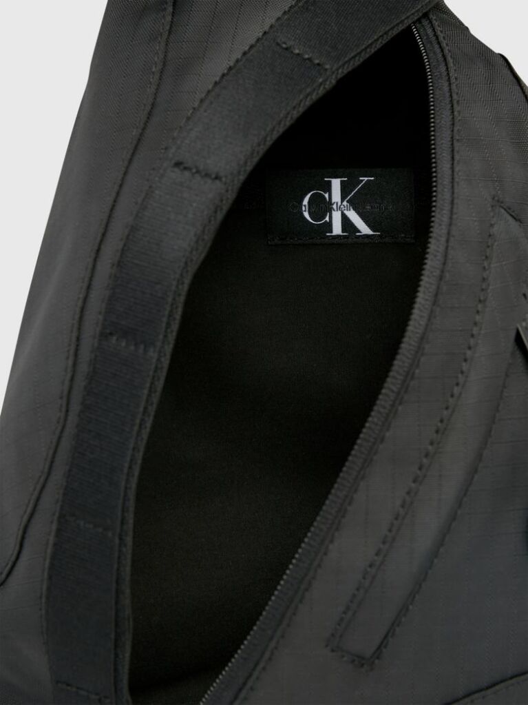 Black Ripstop Crossbody Sling Bag  Men