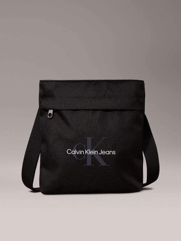 Negru Geanta Crossbody Subtire Cu Logo  Barbati