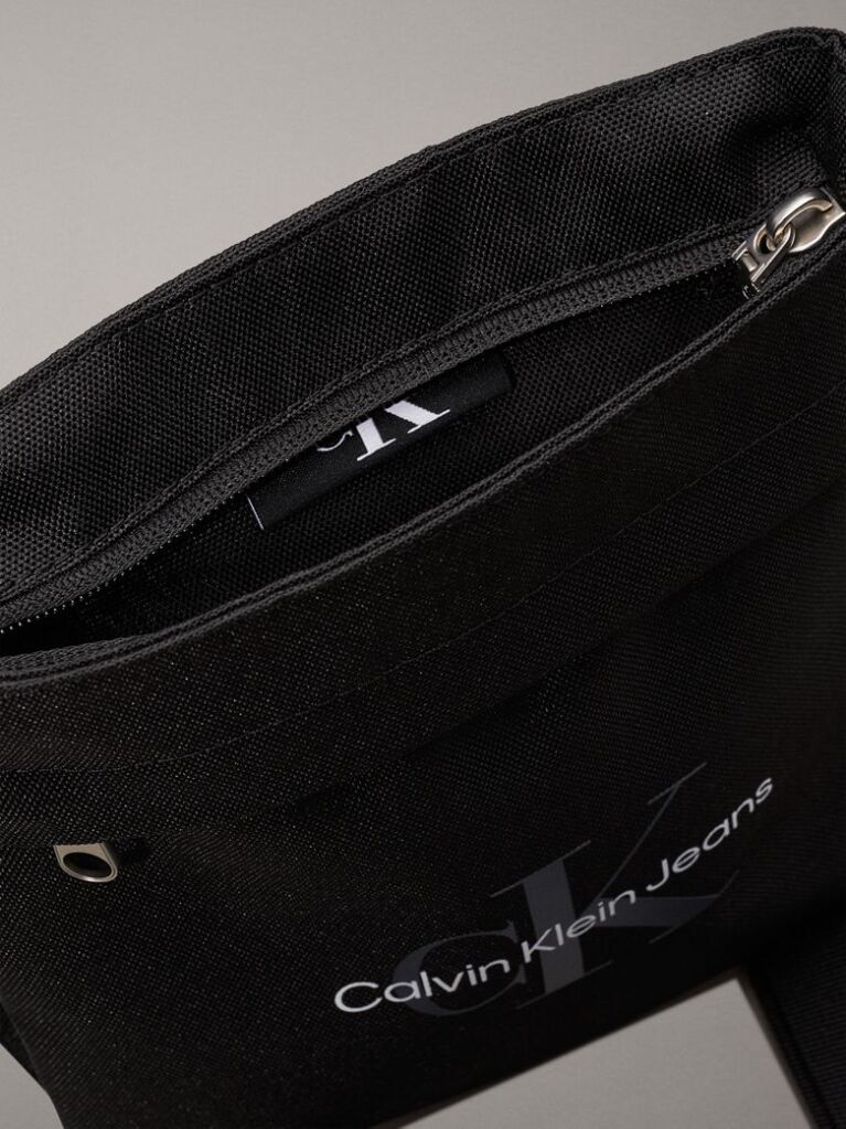 Negru Geanta Crossbody Subtire Cu Logo  Barbati