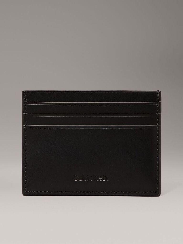 Black Leather Cardholder  Men