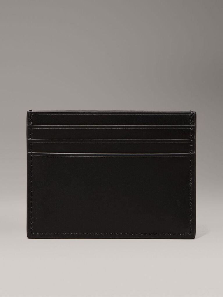 Black Leather Cardholder  Men